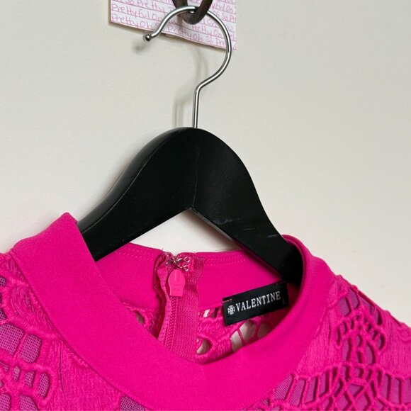 Valentine Hot Pink Lace Jumpsuit Size L - Picture 7 of 7